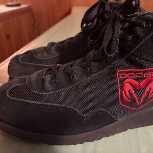 Vintage Mens Dodge Fastlane Moto Racing Mid Top Black Sneakers Size 10